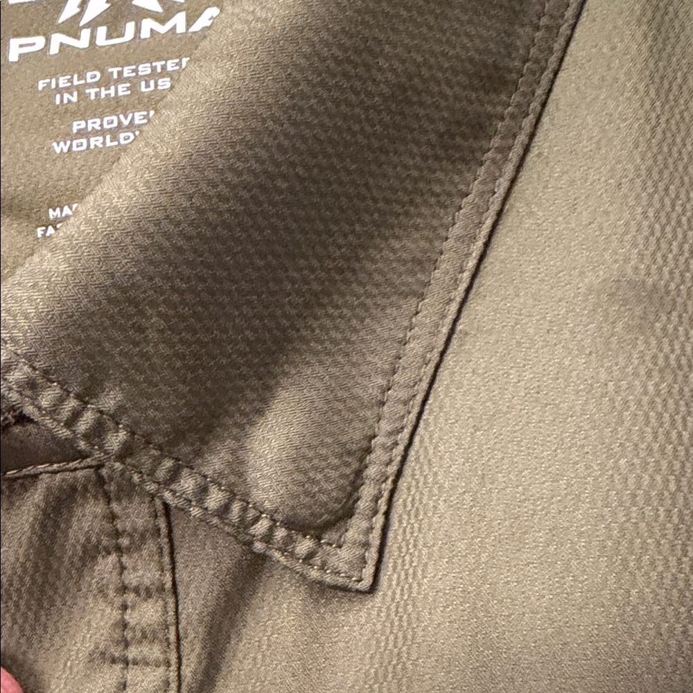 Pnuma Outdoors Dark Olive Mens L Short Sleeve Shirt UPF 30+ Outdoors - Picture 10 of 13